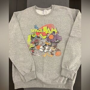 Jerzees Vintage logo Space Jam Gray Crewneck Sweatshirt